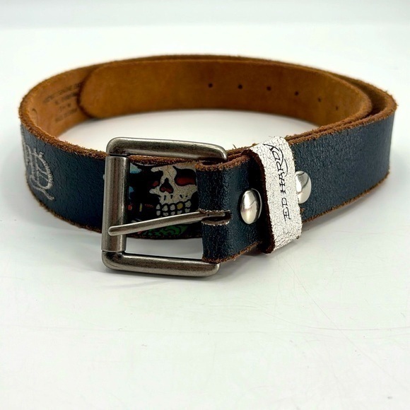 Vintage Y2 K Ed Hardy leather belt size medium - Picture 1 of 9